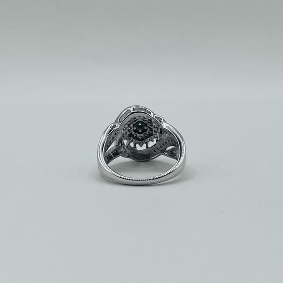 0.75 CT Natural Diamond Cocktail Silver Ring - Picture 7 of 10